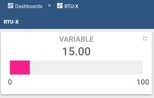 RTU-X dashboard with analog gauge widget
