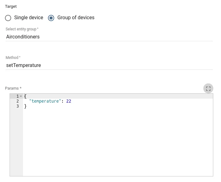 Send RPC Request event type configuration