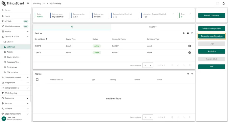 Click Connectors configuration
