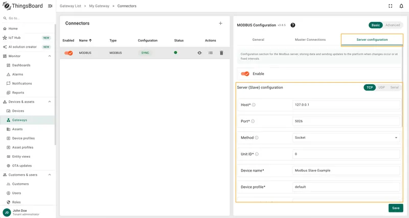 Server slave configuration basic