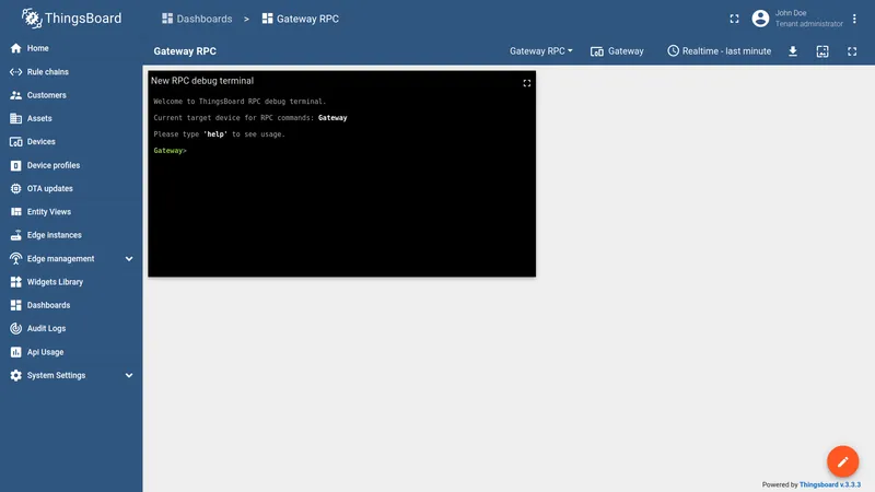 RPC debug terminal widget connected and ready