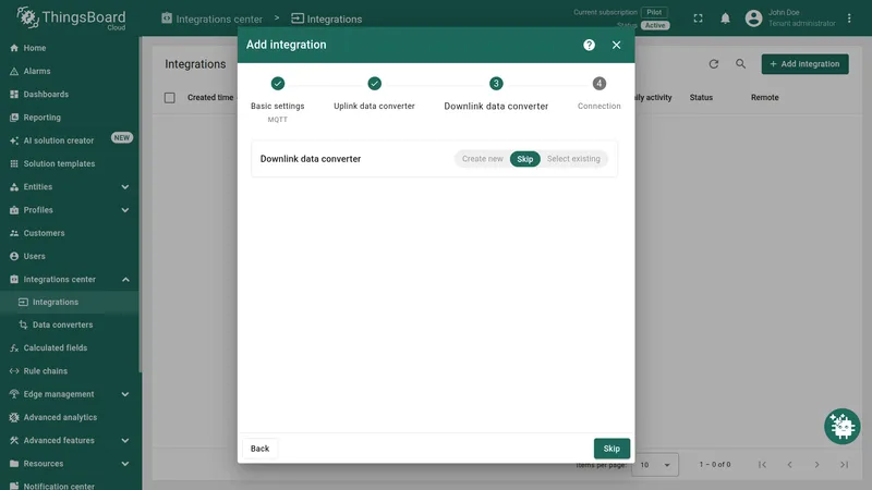 Skip downlink data converter