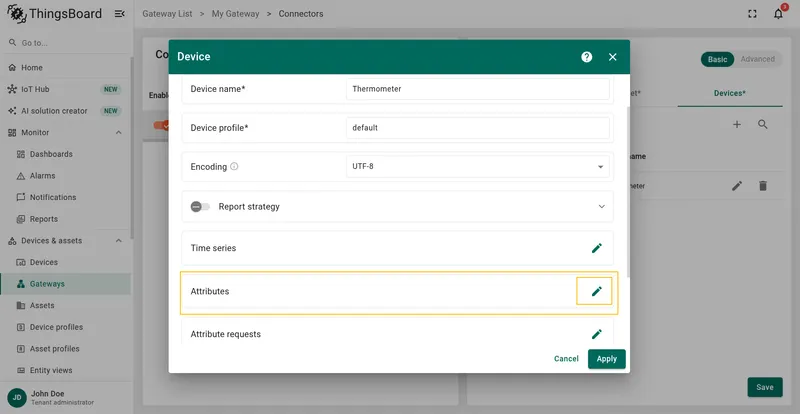 Open the Attributes section