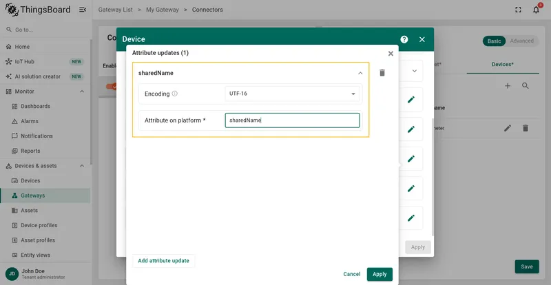 Configure encoding and attribute name