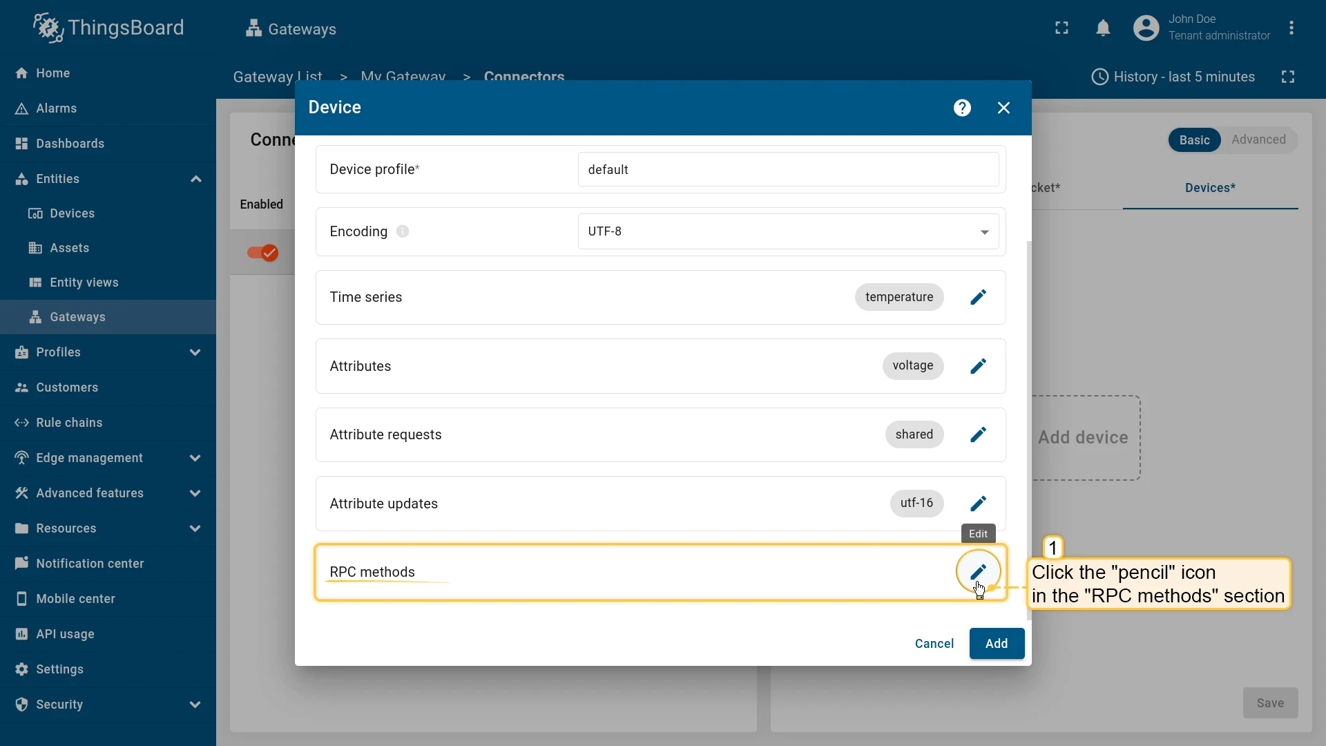 Open the RPC methods section