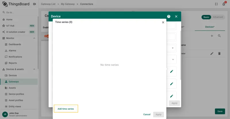 Click Add time series