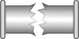 Horizontal broken pipe SCADA symbol