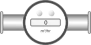 Horizontal inline flow meter SCADA symbol