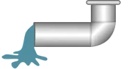 Left elbow drain pipe SCADA symbol