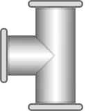 Left tee pipe SCADA symbol