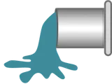Short left drain pipe SCADA symbol