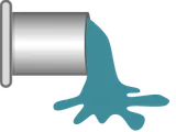 Short right drain pipe SCADA symbol