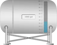 Stand horizontal tank SCADA symbol