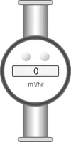 Vertical inline flow meter SCADA symbol