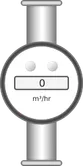 Vertical inline flow meter SCADA symbol