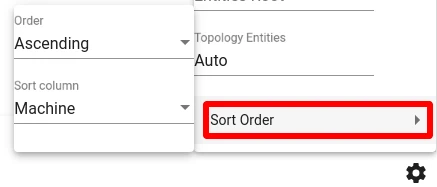 Default sorting configuration in the Settings section