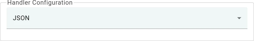 Handler Configuration panel for JSON — no additional parameters