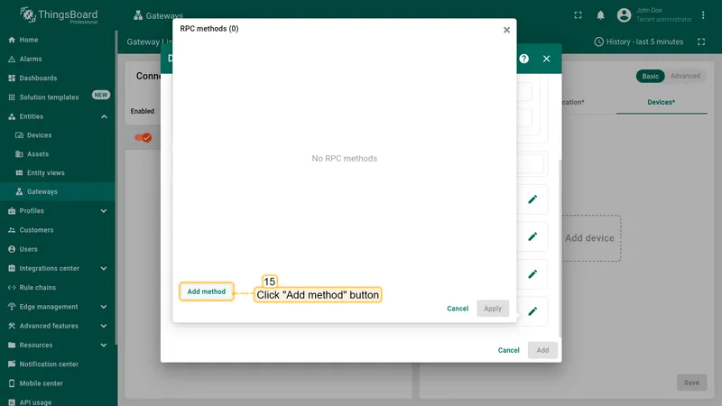 Click on "Add method" button