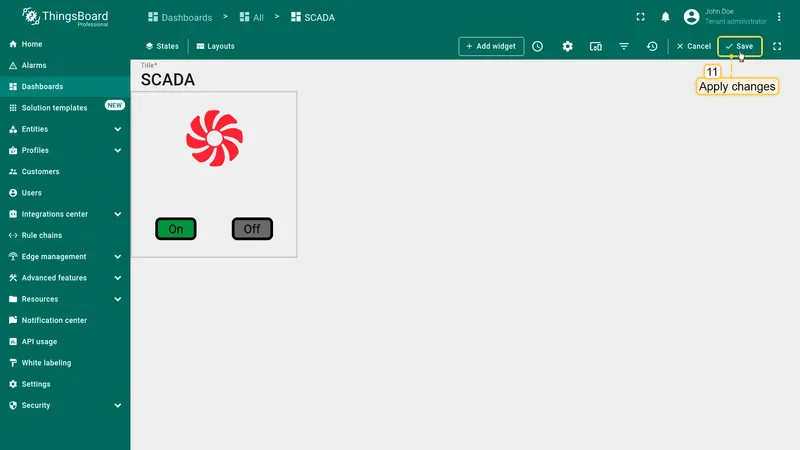 Test widget - widget added