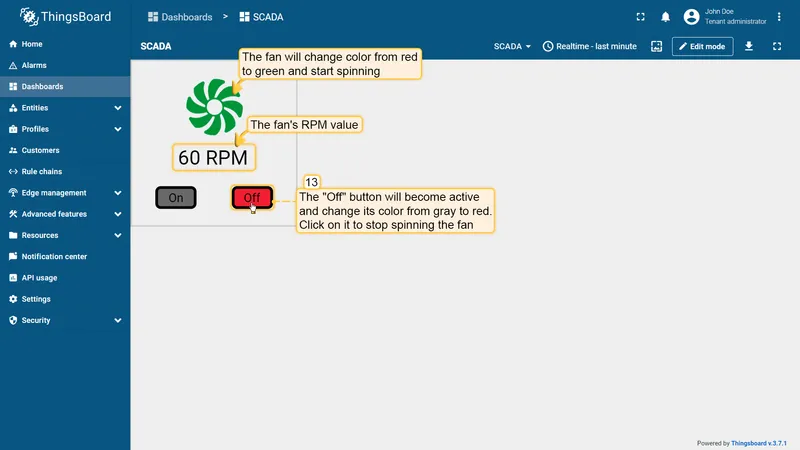 Test widget - fan off state