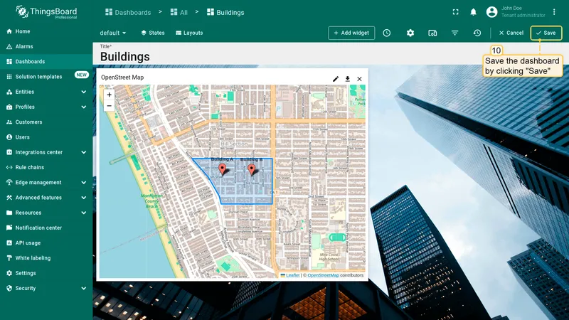 Dashboard ready for tooltip click