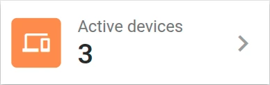 Entity count widget showing the total number of active devices