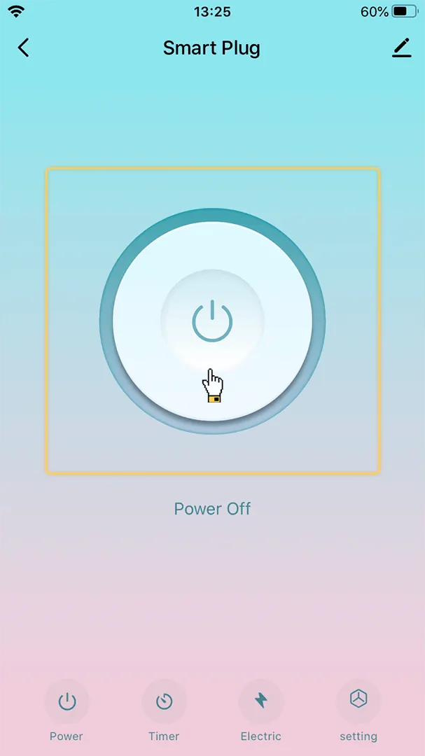 Smart Life app Smart Plug control screen — power button shown, device is off