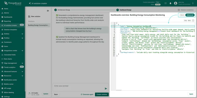 Updated dashboard JSON
