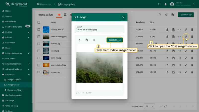 Click Update image button
