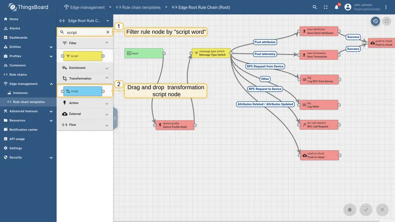 Add a Script transformation node