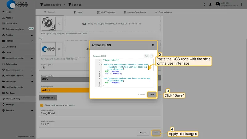 Enter CSS rules