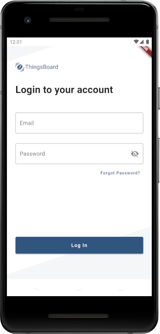 Android login screen