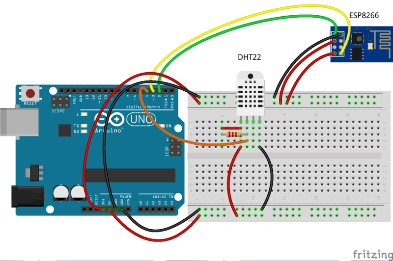 Temperature Upload Over Mqtt Using Arduino Uno Esp8266 And Dht22 Sensor Thingsboard Community Edition