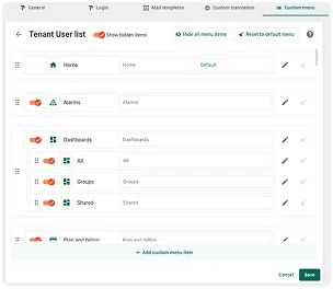 ThingsBoard tenant list