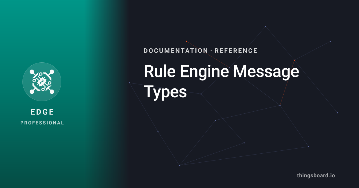 Rule Engine Message Types | Docs | ThingsBoard Edge PE
