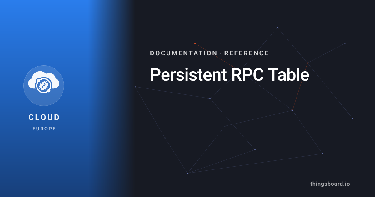 Persistent RPC Table | Docs | ThingsBoard Cloud (EU)