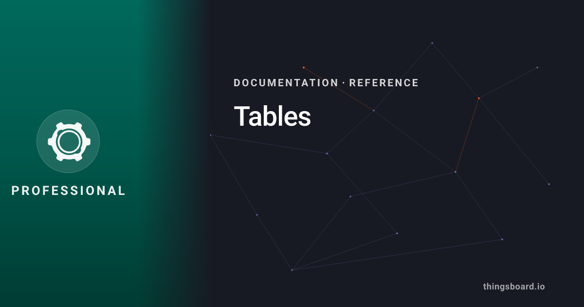 Tables | Docs | ThingsBoard PE